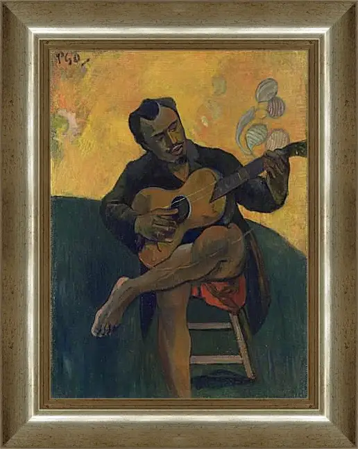 Картина в раме - The Guitar Player. Поль Гоген