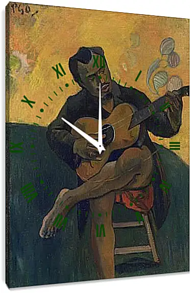 Часы картина - The Guitar Player. Поль Гоген