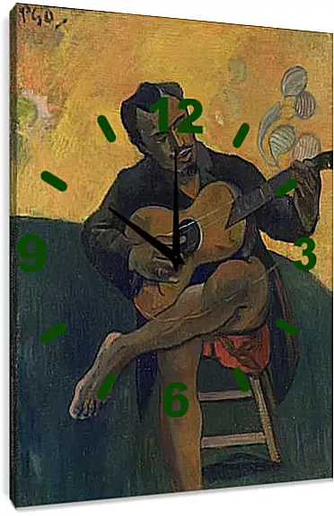 Часы картина - The Guitar Player. Поль Гоген