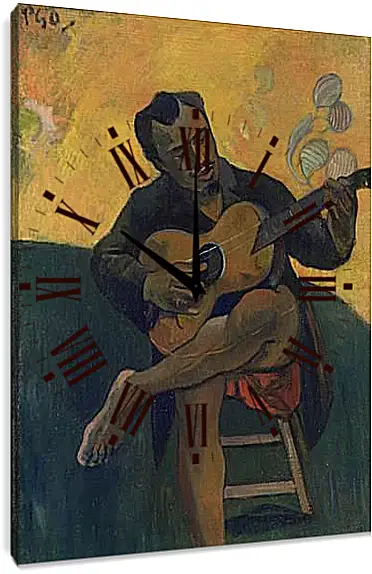 Часы картина - The Guitar Player. Поль Гоген