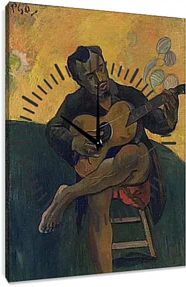 Часы картина - The Guitar Player. Поль Гоген