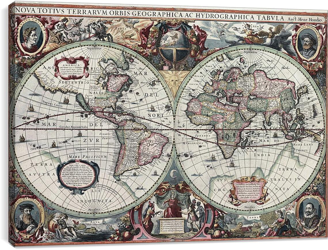 Постер и плакат - Старинная карта мира