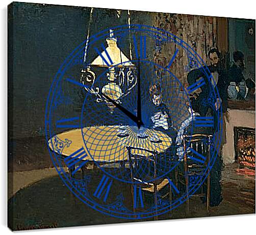 Часы картина - ПОСЛЕ УЖИНА. Клод Моне