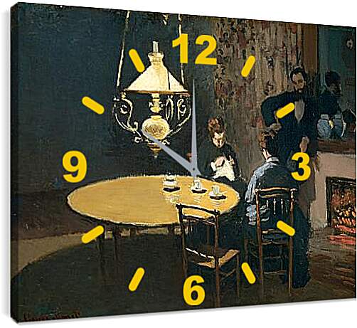 Часы картина - ПОСЛЕ УЖИНА. Клод Моне
