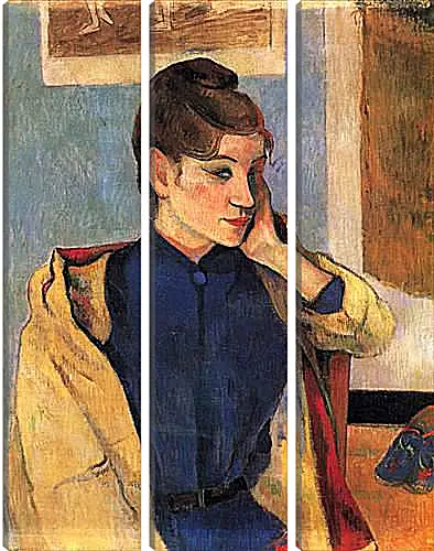 Модульная картина - Portrait of Madelaine Bernardbi, sister of the artist Emile Bernard. Поль Гоген