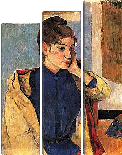 Модульная картина - Portrait of Madelaine Bernardbi, sister of the artist Emile Bernard. Поль Гоген