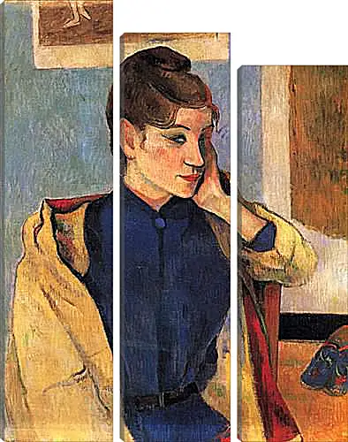 Модульная картина - Portrait of Madelaine Bernardbi, sister of the artist Emile Bernard. Поль Гоген