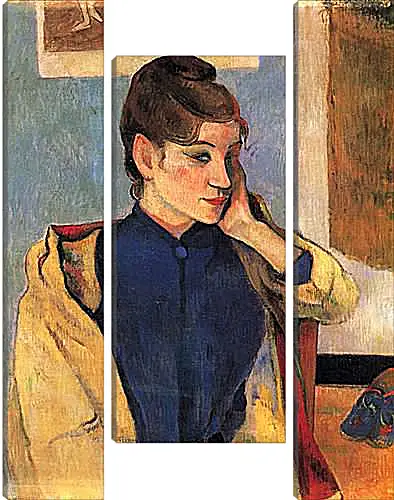 Модульная картина - Portrait of Madelaine Bernardbi, sister of the artist Emile Bernard. Поль Гоген