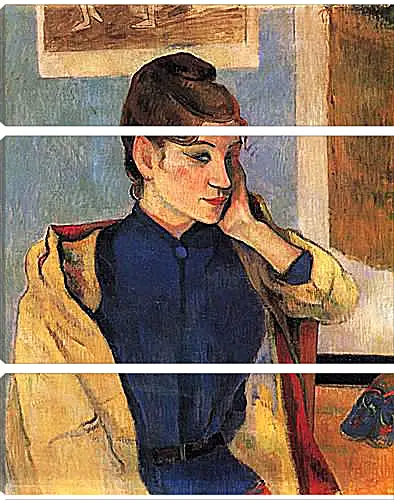 Модульная картина - Portrait of Madelaine Bernardbi, sister of the artist Emile Bernard. Поль Гоген