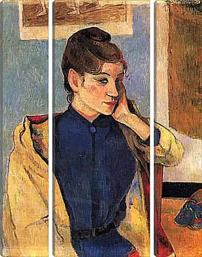 Модульная картина - Portrait of Madelaine Bernardbi, sister of the artist Emile Bernard. Поль Гоген