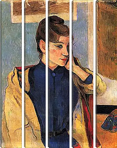 Модульная картина - Portrait of Madelaine Bernardbi, sister of the artist Emile Bernard. Поль Гоген