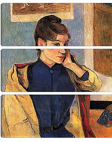 Модульная картина - Portrait of Madelaine Bernardbi, sister of the artist Emile Bernard. Поль Гоген