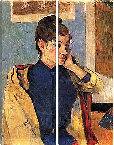 Модульная картина - Portrait of Madelaine Bernardbi, sister of the artist Emile Bernard. Поль Гоген