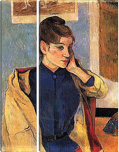Модульная картина - Portrait of Madelaine Bernardbi, sister of the artist Emile Bernard. Поль Гоген