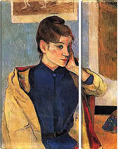 Модульная картина - Portrait of Madelaine Bernardbi, sister of the artist Emile Bernard. Поль Гоген