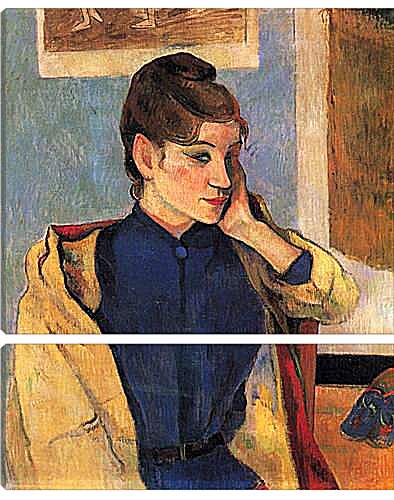 Модульная картина - Portrait of Madelaine Bernardbi, sister of the artist Emile Bernard. Поль Гоген