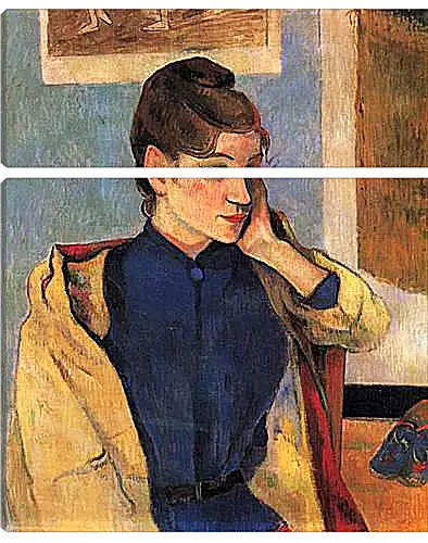 Модульная картина - Portrait of Madelaine Bernardbi, sister of the artist Emile Bernard. Поль Гоген