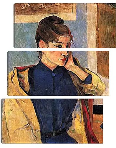 Модульная картина - Portrait of Madelaine Bernardbi, sister of the artist Emile Bernard. Поль Гоген