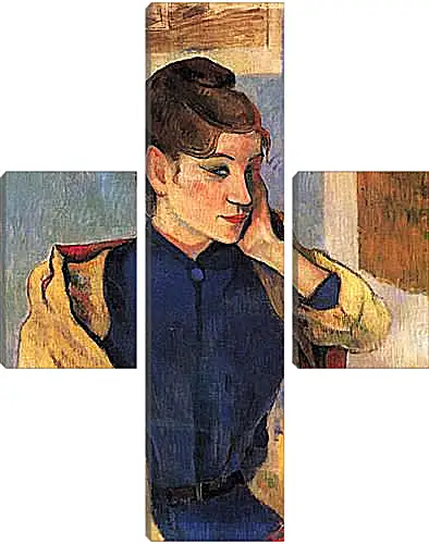 Модульная картина - Portrait of Madelaine Bernardbi, sister of the artist Emile Bernard. Поль Гоген