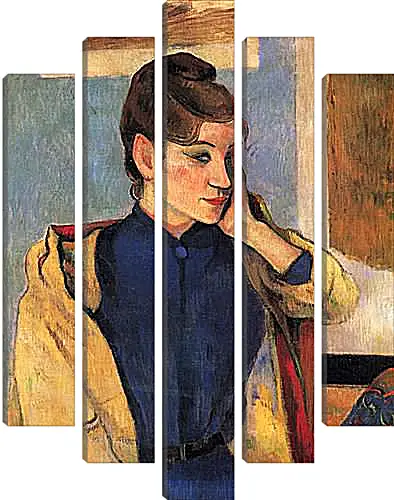 Модульная картина - Portrait of Madelaine Bernardbi, sister of the artist Emile Bernard. Поль Гоген