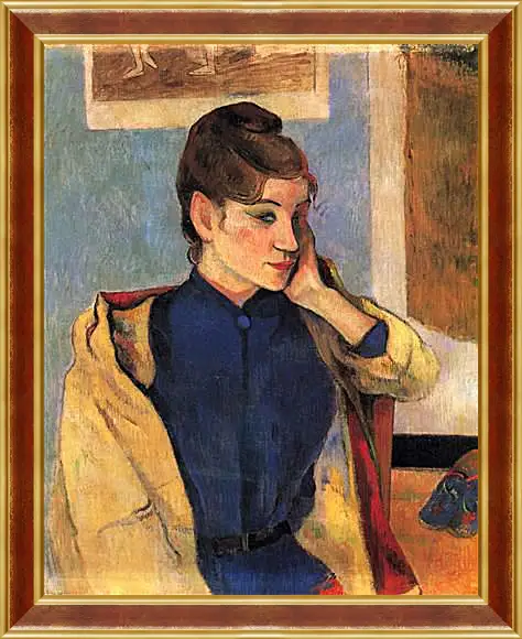 Картина в раме - Portrait of Madelaine Bernardbi, sister of the artist Emile Bernard. Поль Гоген