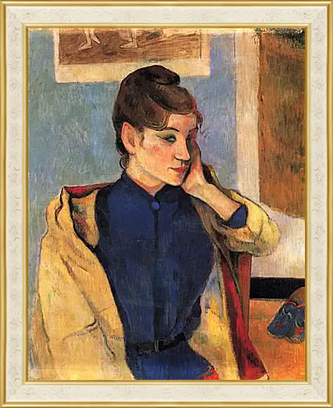 Картина в раме - Portrait of Madelaine Bernardbi, sister of the artist Emile Bernard. Поль Гоген