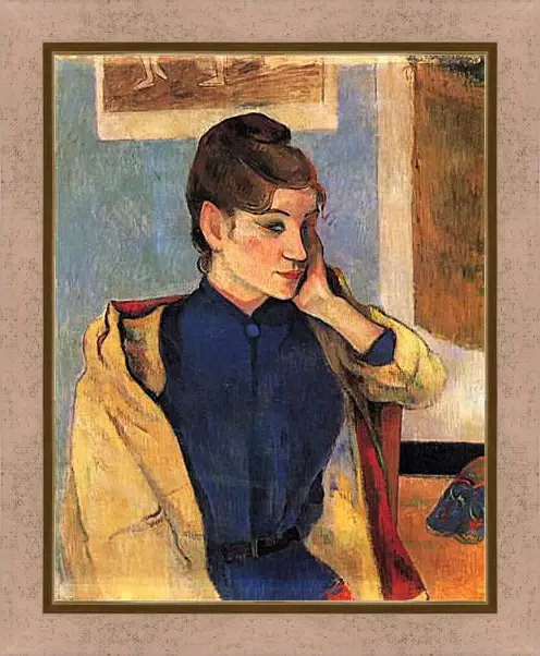 Картина в раме - Portrait of Madelaine Bernardbi, sister of the artist Emile Bernard. Поль Гоген