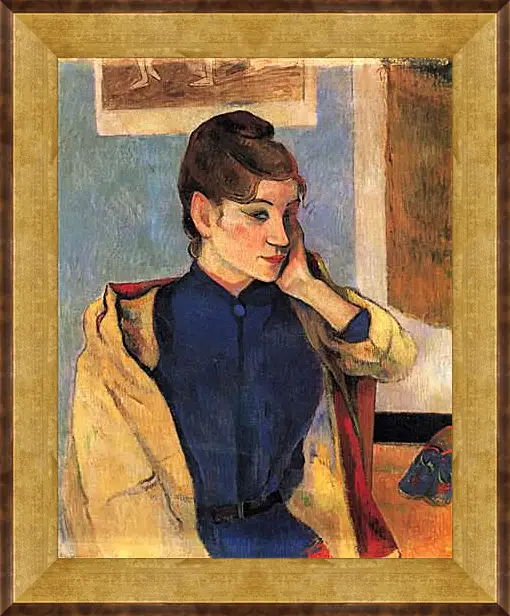 Картина в раме - Portrait of Madelaine Bernardbi, sister of the artist Emile Bernard. Поль Гоген