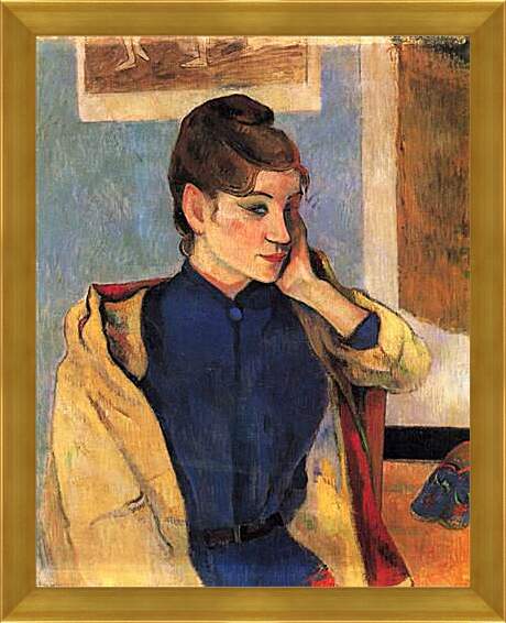 Картина в раме - Portrait of Madelaine Bernardbi, sister of the artist Emile Bernard. Поль Гоген