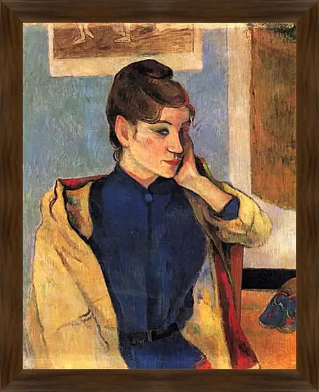 Картина в раме - Portrait of Madelaine Bernardbi, sister of the artist Emile Bernard. Поль Гоген