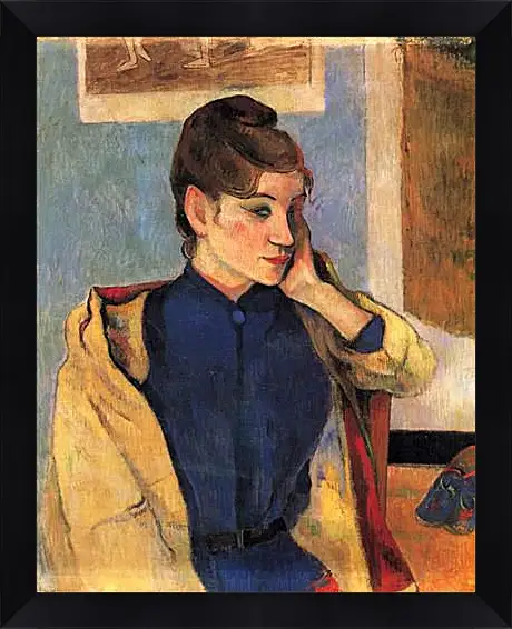 Картина в раме - Portrait of Madelaine Bernardbi, sister of the artist Emile Bernard. Поль Гоген