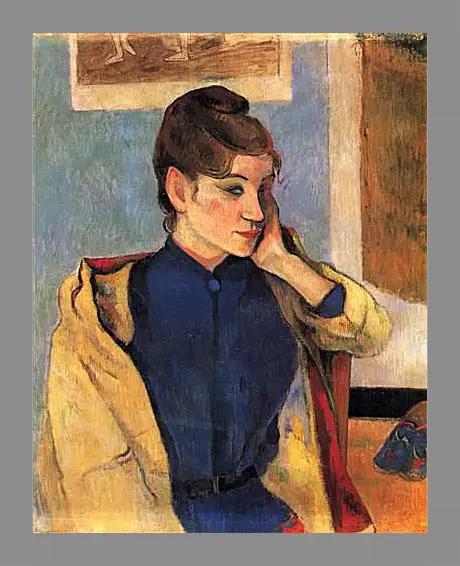 Картина в раме - Portrait of Madelaine Bernardbi, sister of the artist Emile Bernard. Поль Гоген