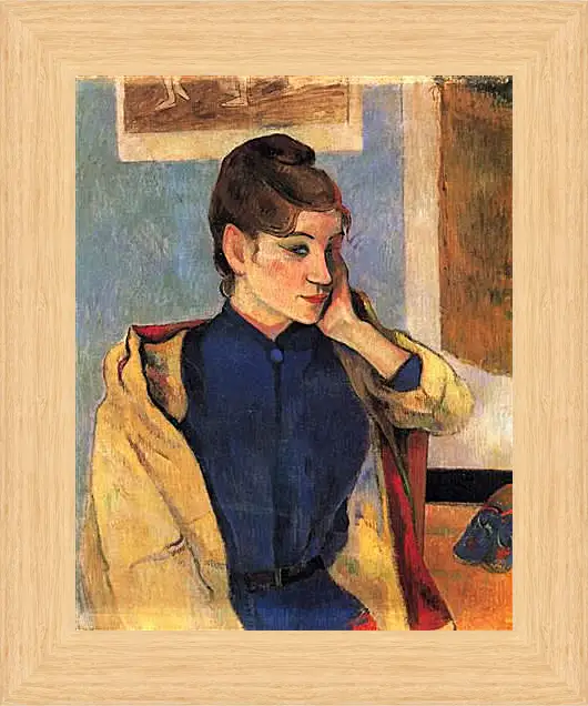 Картина в раме - Portrait of Madelaine Bernardbi, sister of the artist Emile Bernard. Поль Гоген