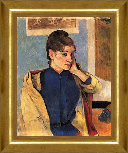 Картина в раме - Portrait of Madelaine Bernardbi, sister of the artist Emile Bernard. Поль Гоген