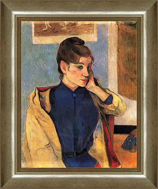 Картина в раме - Portrait of Madelaine Bernardbi, sister of the artist Emile Bernard. Поль Гоген