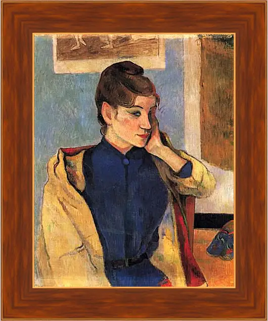 Картина в раме - Portrait of Madelaine Bernardbi, sister of the artist Emile Bernard. Поль Гоген