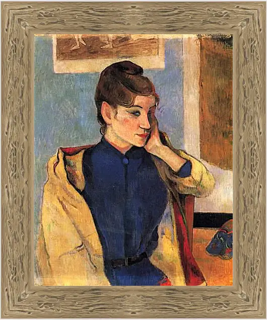 Картина в раме - Portrait of Madelaine Bernardbi, sister of the artist Emile Bernard. Поль Гоген