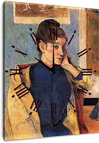 Часы картина - Portrait of Madelaine Bernardbi, sister of the artist Emile Bernard. Поль Гоген