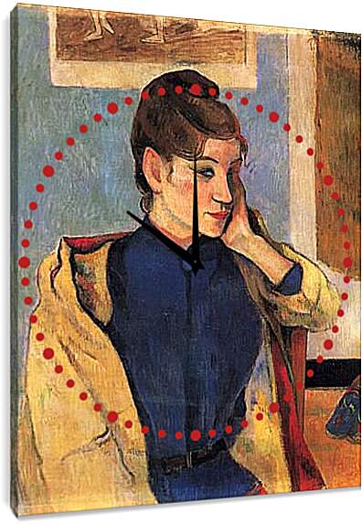 Часы картина - Portrait of Madelaine Bernardbi, sister of the artist Emile Bernard. Поль Гоген