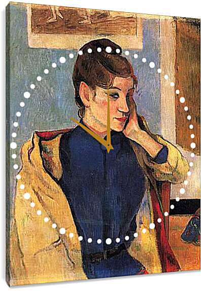 Часы картина - Portrait of Madelaine Bernardbi, sister of the artist Emile Bernard. Поль Гоген