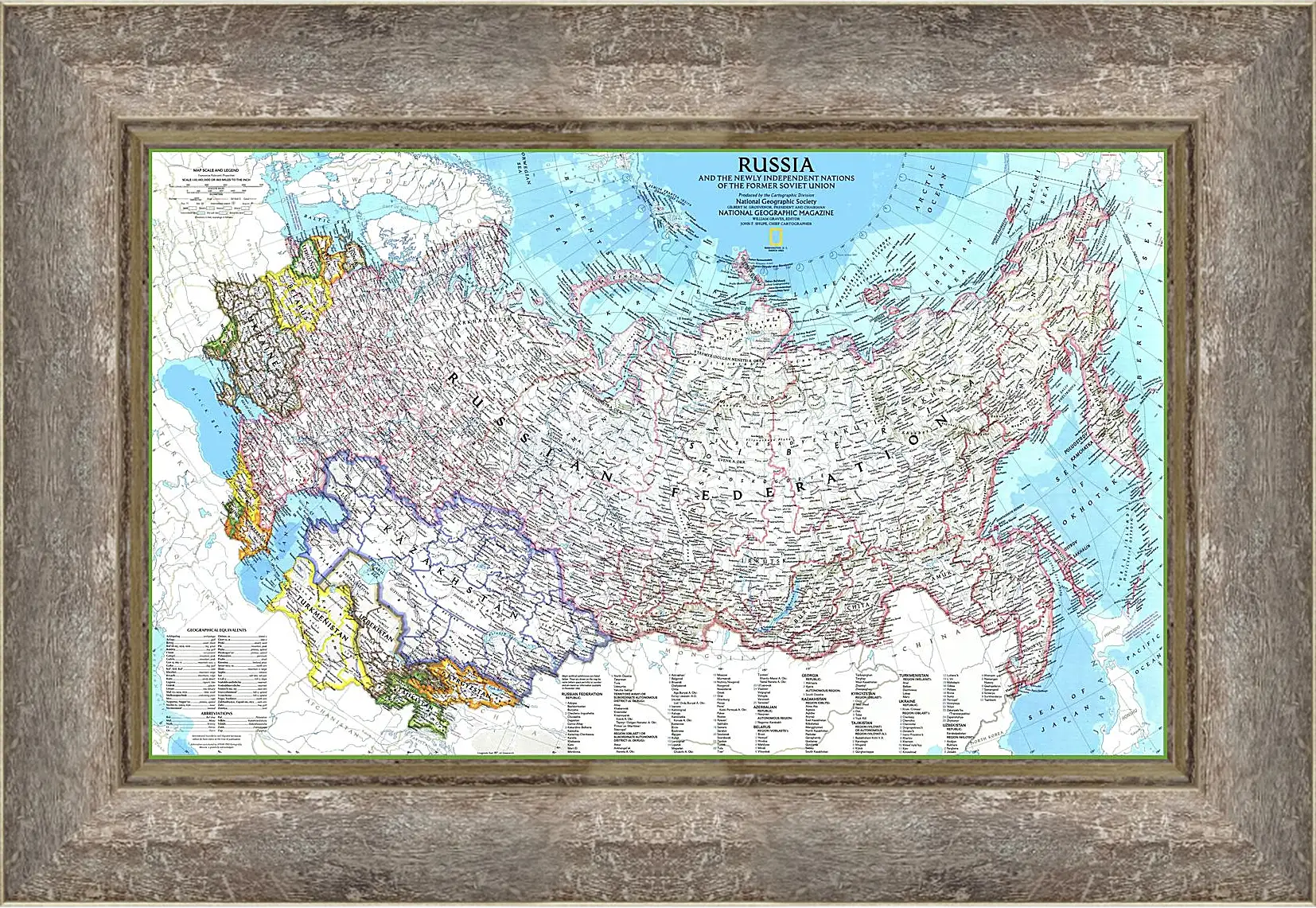 Картина в раме - Карта России