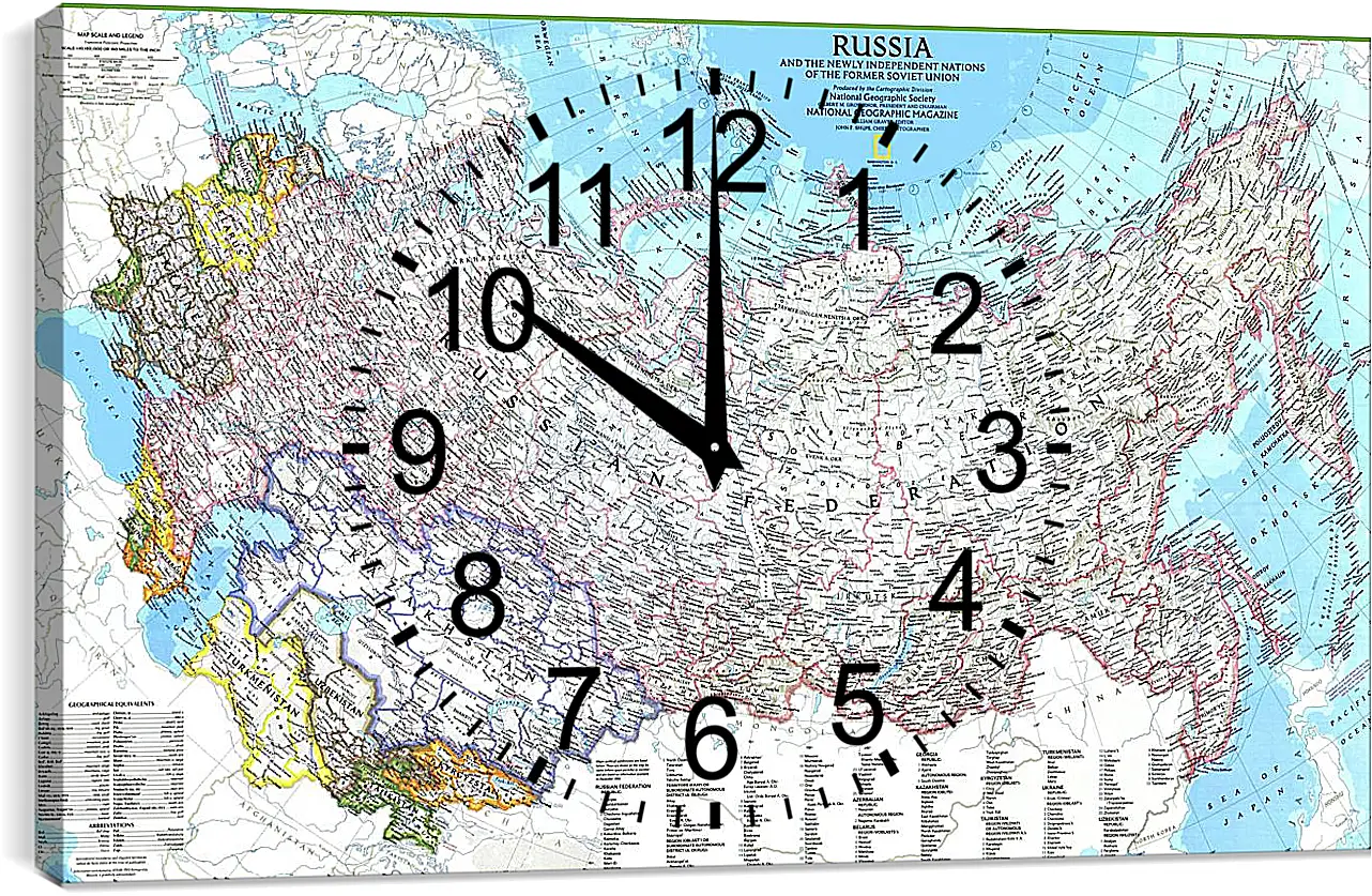 Часы картина - Карта России