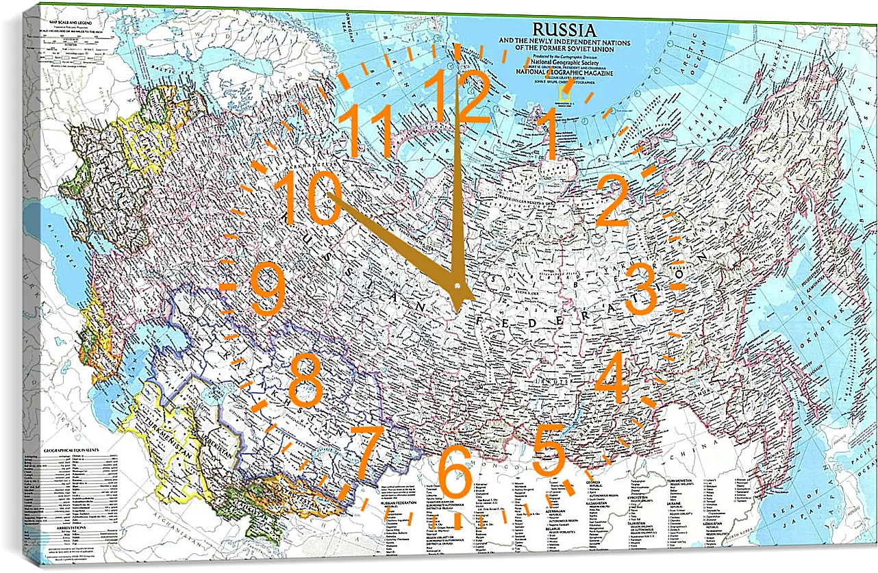 Часы картина - Карта России