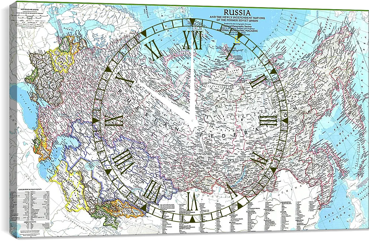 Часы картина - Карта России