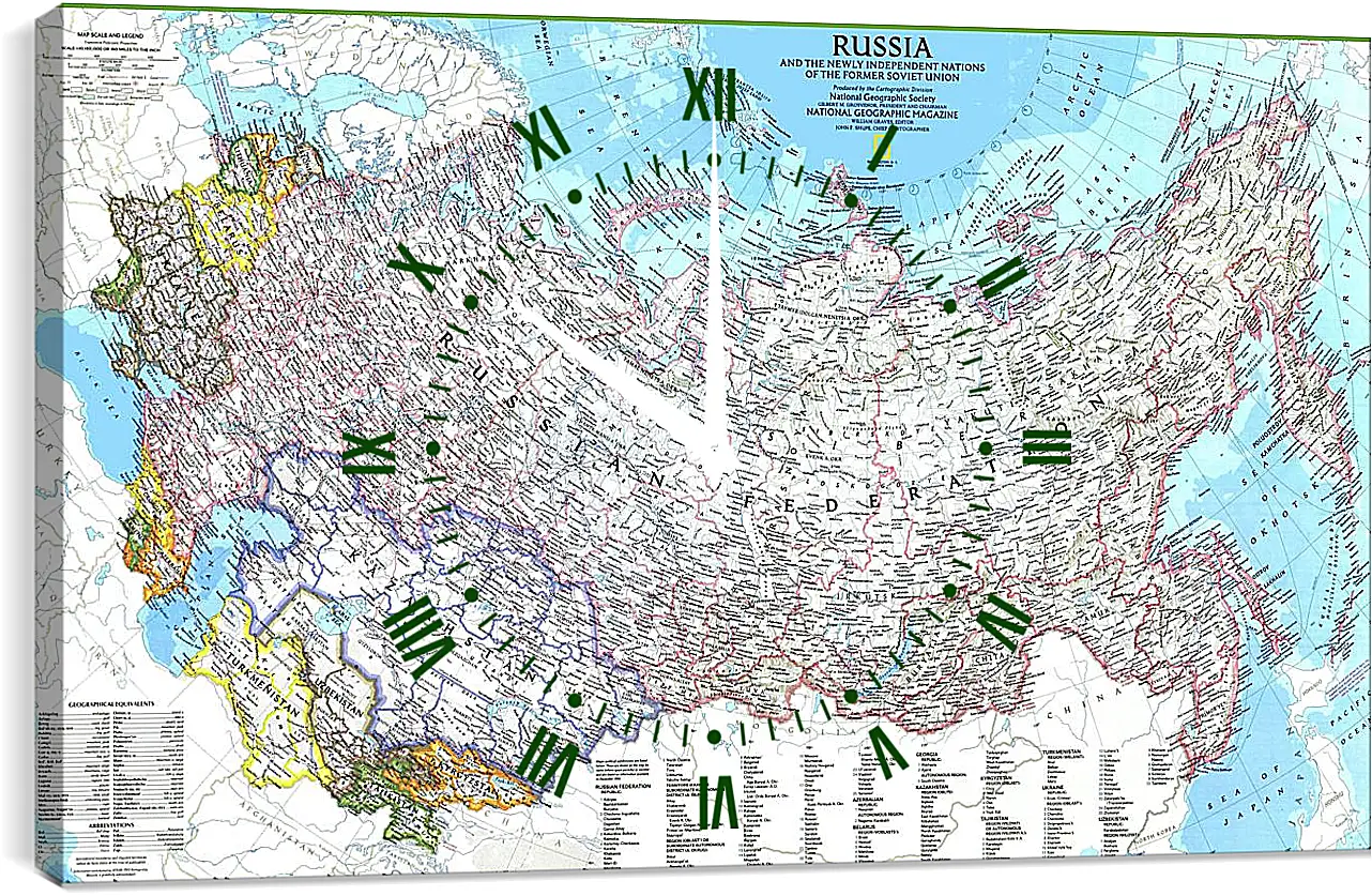 Часы картина - Карта России