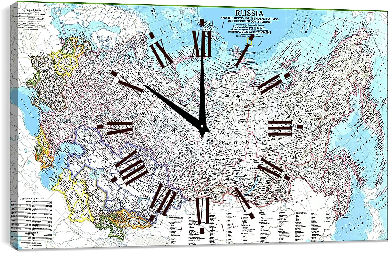 Часы картина - Карта России