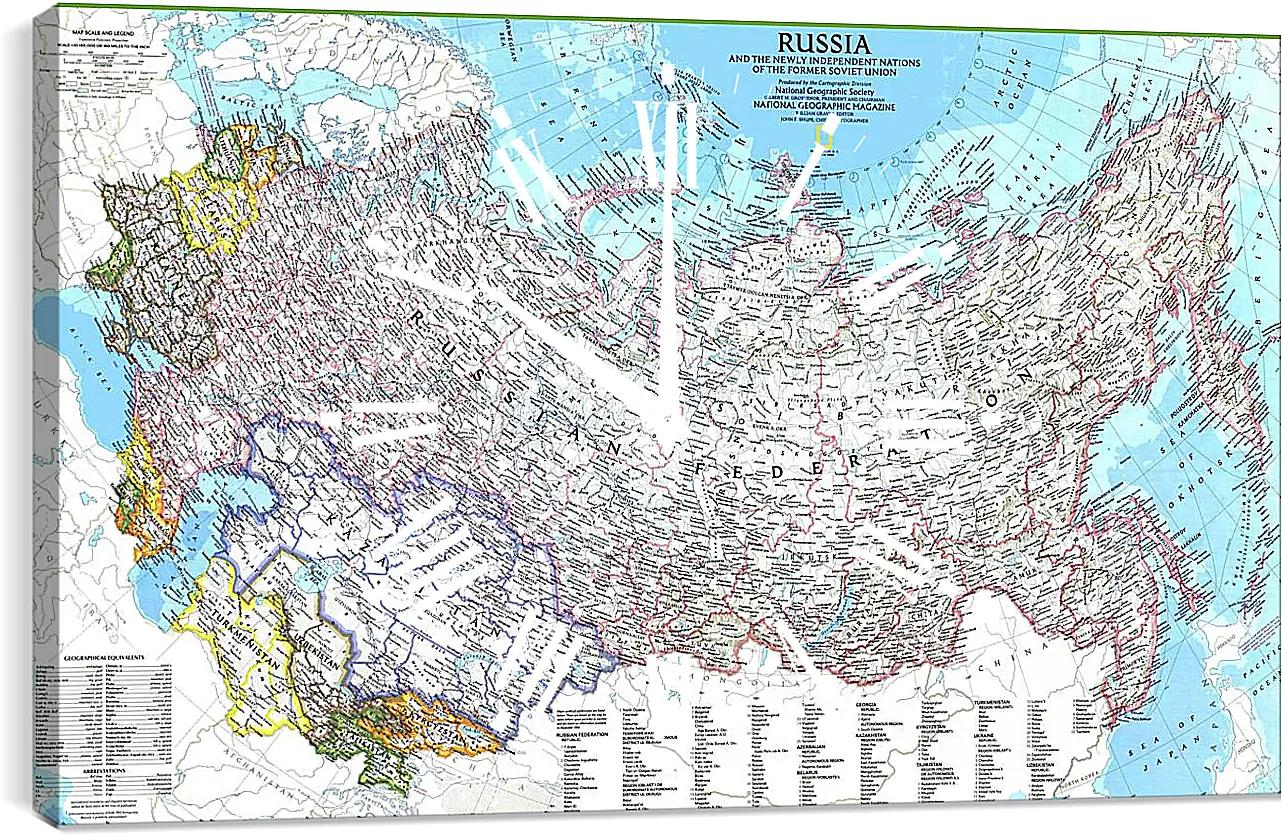 Часы картина - Карта России