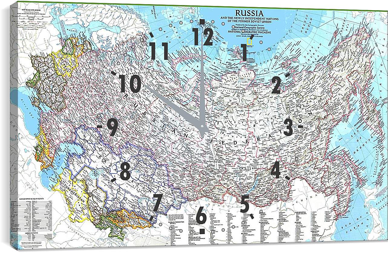 Часы картина - Карта России