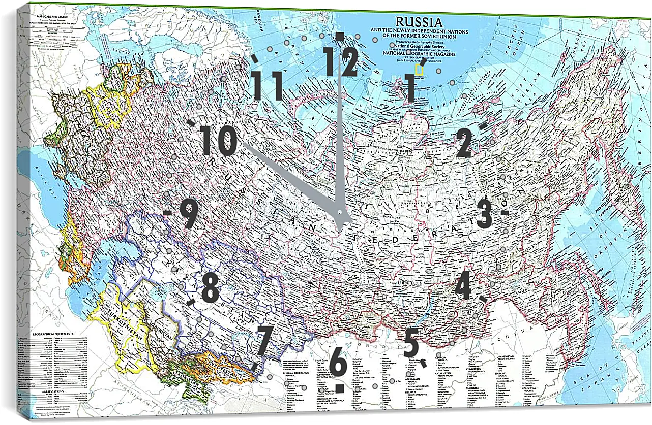 Часы картина - Карта России