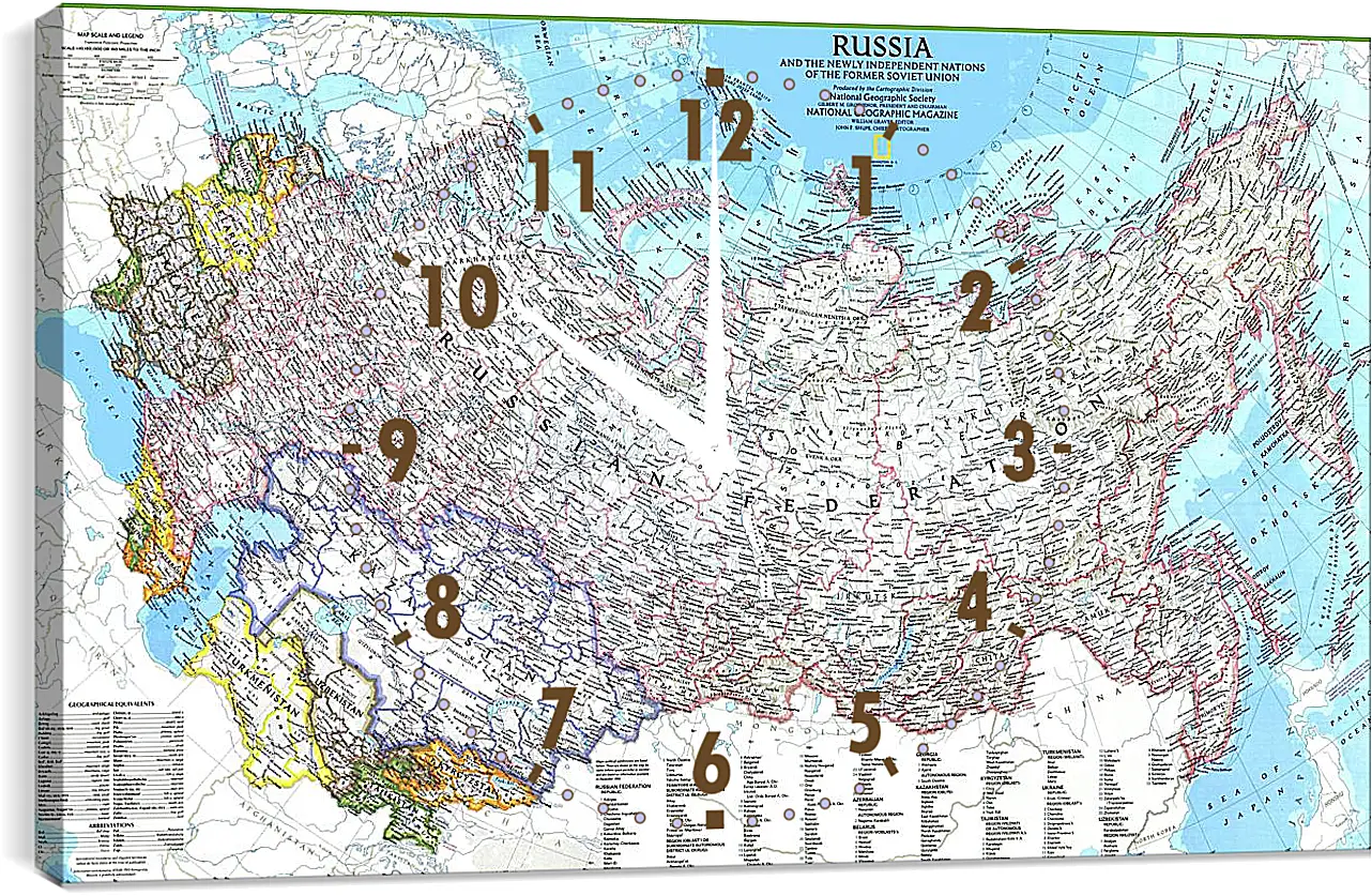 Часы картина - Карта России